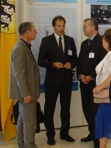 Prof. Puscas im Gespräch mit STZ-Leiter Raizner und Prof. Ruther-Mehlis, HfWU Nürtingen