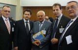 Wiedersehen in Bratislava: Uni-Rektor Prof. Cimpeanu, Forschungsminister Costoiu (RO), Staatssekretär Chudoba (SK), SDZ-Leiter Raizner, Generalsekretär CODCR Bartha